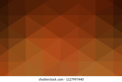 Dark Orange vector abstract polygonal template. Shining polygonal illustration, which consist of triangles. That new template can be used for your brand book.