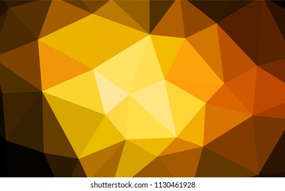 Dark Orange vector abstract polygonal pattern. Geometric illustration in Origami style with gradient.  Triangular pattern for your design.