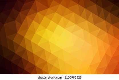 Dark Orange vector abstract polygonal pattern. Creative illustration in halftone style with triangles. Best triangular design for your business.