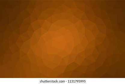 Dark Orange vector abstract polygonal template. Shining colorful illustration with triangles. Triangular pattern for your design.