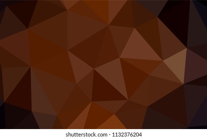 Dark Orange vector abstract polygonal background. Shining polygonal illustration, which consist of triangles. Triangular pattern for your design.