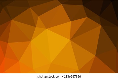 Dark Orange vector abstract polygonal template. A completely new color illustration in a polygonal style. Brand new style for your business design.