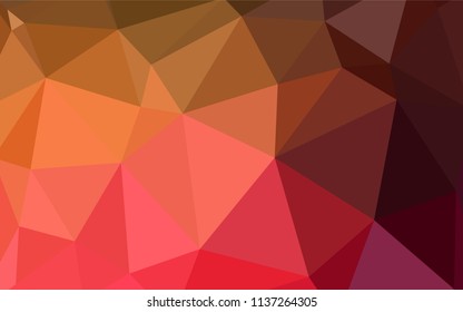 Dark Orange vector abstract polygonal template. Triangular geometric sample with gradient.  Textured pattern for your backgrounds.
