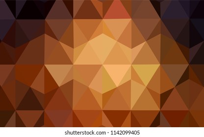 Dark Orange vector abstract polygonal template. Geometric illustration in Origami style with gradient.  Triangular pattern for your design.