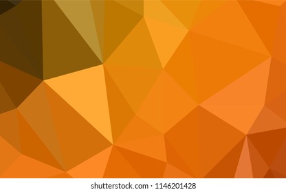 Dark Orange vector abstract polygonal background. Elegant bright polygonal illustration with gradient. Polygonal design for your web site.