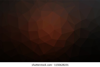 Dark Orange vector abstract polygonal layout. Shining illustration, which consist of triangles. Triangular pattern for your business design.