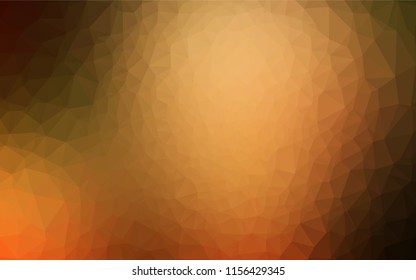 Dark Orange vector abstract polygonal cover. A vague abstract illustration with gradient. Triangular pattern for your business design.