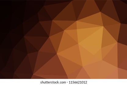 Dark Orange vector abstract polygonal cover. Shining illustration, which consist of triangles. The textured pattern can be used for background.