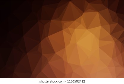 Dark Orange vector abstract polygonal layout. A sample with polygonal shapes. The best triangular design for your business.