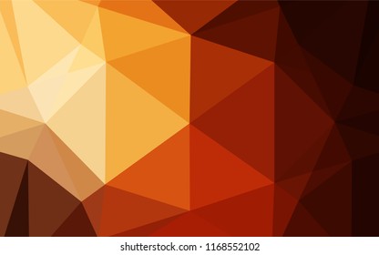 Dark Orange vector abstract polygonal texture. Triangular geometric sample with gradient.  The polygonal design can be used for your web site.