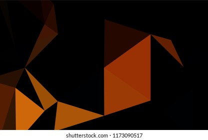 Dark Orange vector abstract polygonal texture. Shining illustration, which consist of triangles. The best triangular design for your business.