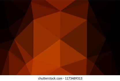 Dark Orange vector abstract polygonal layout. A vague abstract illustration with gradient. The textured pattern can be used for background.