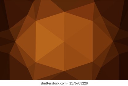 Dark Orange vector abstract polygonal texture. Colorful abstract illustration with gradient. The textured pattern can be used for background.
