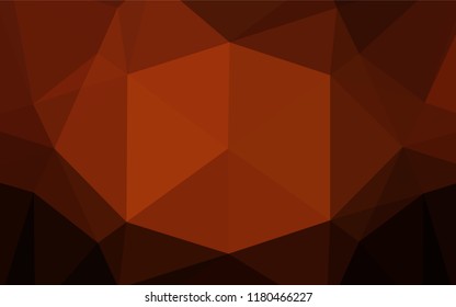 Dark Orange vector abstract polygonal cover. Shining illustration, which consist of triangles. A completely new design for your business.