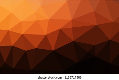 Dark Orange vector abstract polygonal texture. A completely new color illustration in a vague style. The best triangular design for your business.