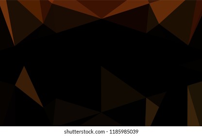 Dark Orange vector abstract polygonal cover. Creative illustration in halftone style with gradient. Triangular pattern for your business design.