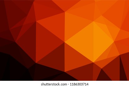 Dark Orange vector abstract polygonal layout. Modern geometrical abstract illustration with gradient. A completely new template for your business design.