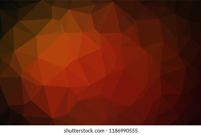 Dark Orange vector abstract polygonal texture. Shining illustration, which consist of triangles. Brand new design for your business.