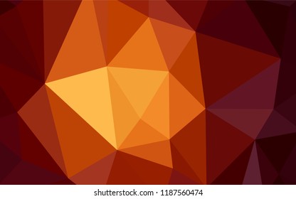Dark Orange vector abstract polygonal template. Modern abstract illustration with triangles. New template for your brand book.