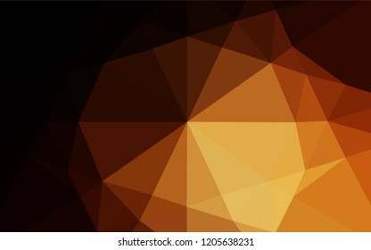 Dark Orange vector abstract polygonal layout. An elegant bright illustration with gradient. Triangular pattern for your business design.