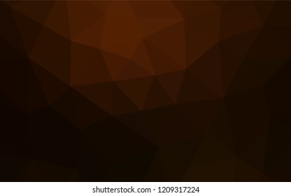 Dark Orange vector abstract polygonal layout. Modern geometrical abstract illustration with gradient. Triangular pattern for your business design.