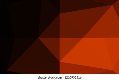 Dark Orange vector abstract polygonal cover. Triangular geometric sample with gradient.  The best triangular design for your business.