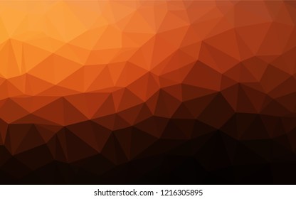 Dark Orange vector abstract polygonal layout. A sample with polygonal shapes. The completely new template can be used for your brand book.