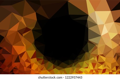 Dark Orange vector abstract polygonal texture. Geometric illustration in Origami style with gradient.  The best triangular design for your business.