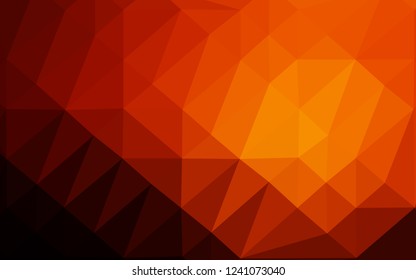 Dark Orange vector abstract polygonal texture. Shining colored illustration in a Brand new style. Brand new style for your business design.