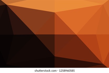 Dark Orange vector abstract polygonal layout. Creative illustration in halftone style with gradient. The completely new template can be used for your brand book.