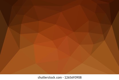 Dark Orange vector abstract polygonal pattern with a heart in a centre. Colorful illustration in a polygonal style. Template for cell phone's backgrounds.