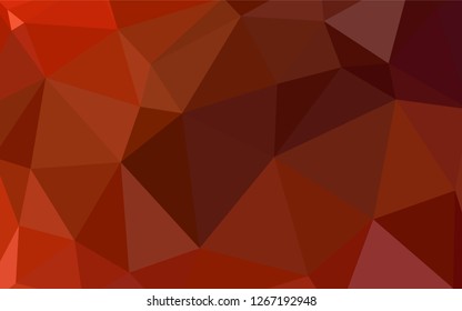 Dark Orange vector abstract polygonal template. Colorful abstract illustration with triangles. Best triangular design for your business.