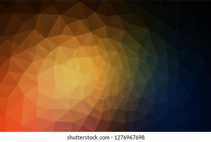 Dark Orange vector abstract polygonal template. Colorful illustration in abstract style with triangles. Triangular pattern for your design.