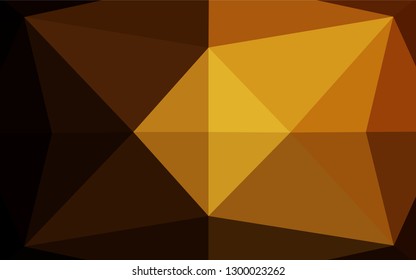 Dark Orange vector abstract polygonal cover. Geometric illustration in Origami style with gradient.  The completely new template can be used for your brand book.