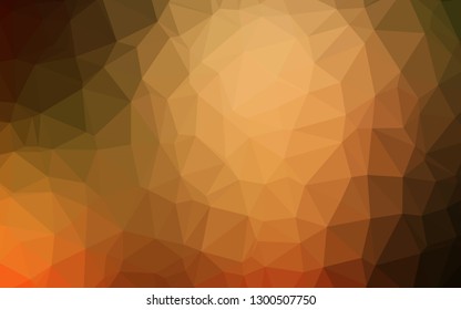 Dark Orange vector abstract polygonal cover. Glitter abstract illustration with an elegant design. Completely new design for your business.
