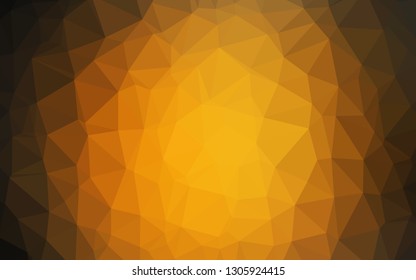 Dark Orange vector abstract polygonal cover. An elegant bright illustration with gradient. The best triangular design for your business.