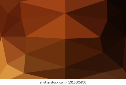 Dark Orange vector abstract polygonal layout. Geometric illustration in Origami style with gradient. Completely new design for your business.