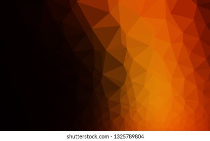 Dark Orange vector abstract polygonal cover. Triangular geometric sample with gradient.  Completely new template for your business design.