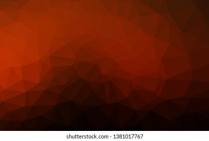 Dark Orange vector abstract polygonal cover. Geometric illustration in Origami style with gradient. Brand new style for your business design.