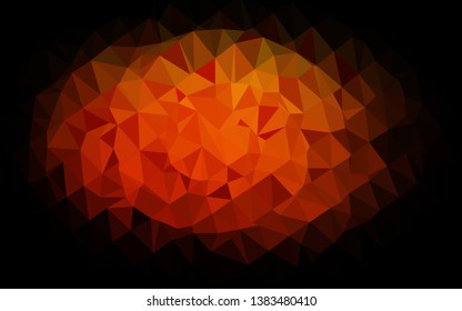 Dark Orange vector abstract polygonal cover. Shining colored illustration in a Brand new style. Polygonal design for your web site.