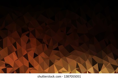 Dark Orange vector abstract polygonal texture. Colorful illustration in Origami style with gradient.  Template for a cell phone background.