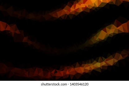 Dark Orange vector abstract polygonal layout. Triangular geometric sample with gradient.  The best triangular design for your business.