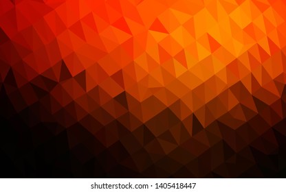 Dark Orange vector abstract polygonal layout. Brand new colorful illustration in with gradient. Template for your brand book.