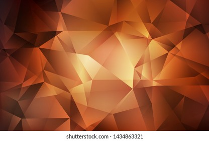 Dark Orange vector abstract polygonal template. Shining colorful illustration with triangles. New template for your brand book.