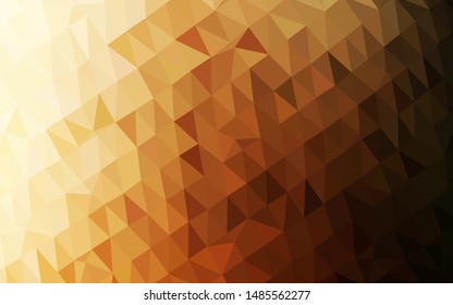 Dark Orange vector abstract polygonal layout. An elegant bright illustration with gradient. Completely new template for your business design.