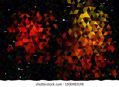 Dark Orange vector abstract polygonal texture. Colorful illustration in Origami style with gradient.  Template for your brand book.