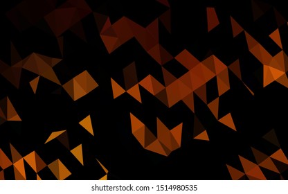 Dark Orange vector abstract polygonal texture. Shining illustration, which consist of triangles. Template for your brand book.