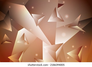Plantilla poligonal abstracta de vector naranja oscuro. Ilustración geométrica en estilo Origami con gradiente.  Patrón texturizado para sus antecedentes.