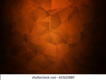 Dark Orange vector abstract polygonal background. An elegant bright illustration with gradient. Brand-new design for your business.