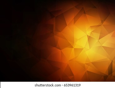 Dark Orange vector abstract polygonal template. A vague abstract illustration with gradient. The textured pattern can be used for background.